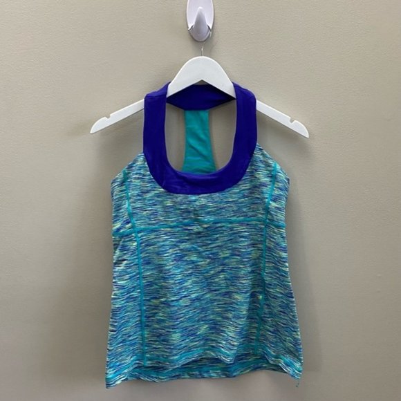 lululemon athletica Tops - Lululemon Blue green multi coloured scoop neck Tank top
